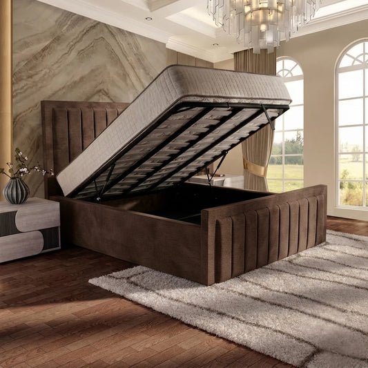 Brooklyn Upholstered Ottoman Bed - Mink Naples