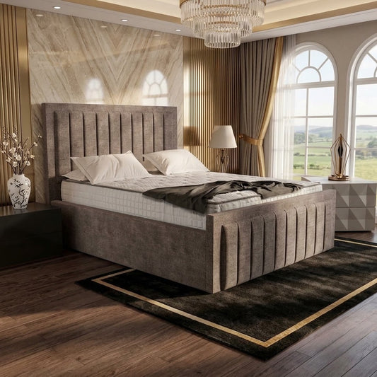 Brooklyn Upholstered Ottoman Bed - Pewter Wool