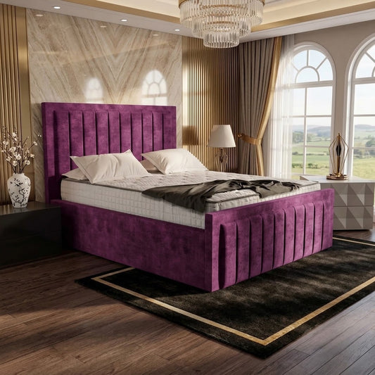 Brooklyn Upholstered Ottoman Bed - Purple Plush Velvet