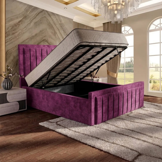 Brooklyn Upholstered Ottoman Bed - Purple Plush Velvet