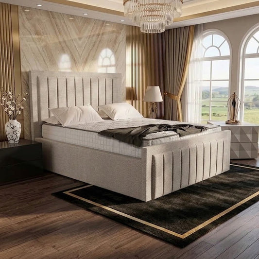 Brooklyn Upholstered Ottoman Bed - Putty Linen