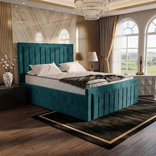 Brooklyn Upholstered Ottoman Bed - Teal Plush Velvet