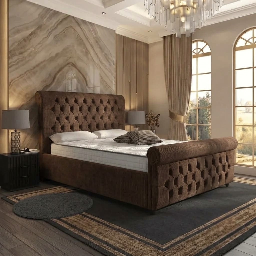 Buckingham Upholstered Ottoman Bed - Mink Naples