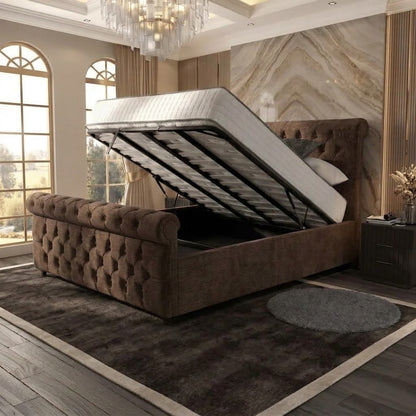 Buckingham Upholstered Ottoman Bed - Mink Naples