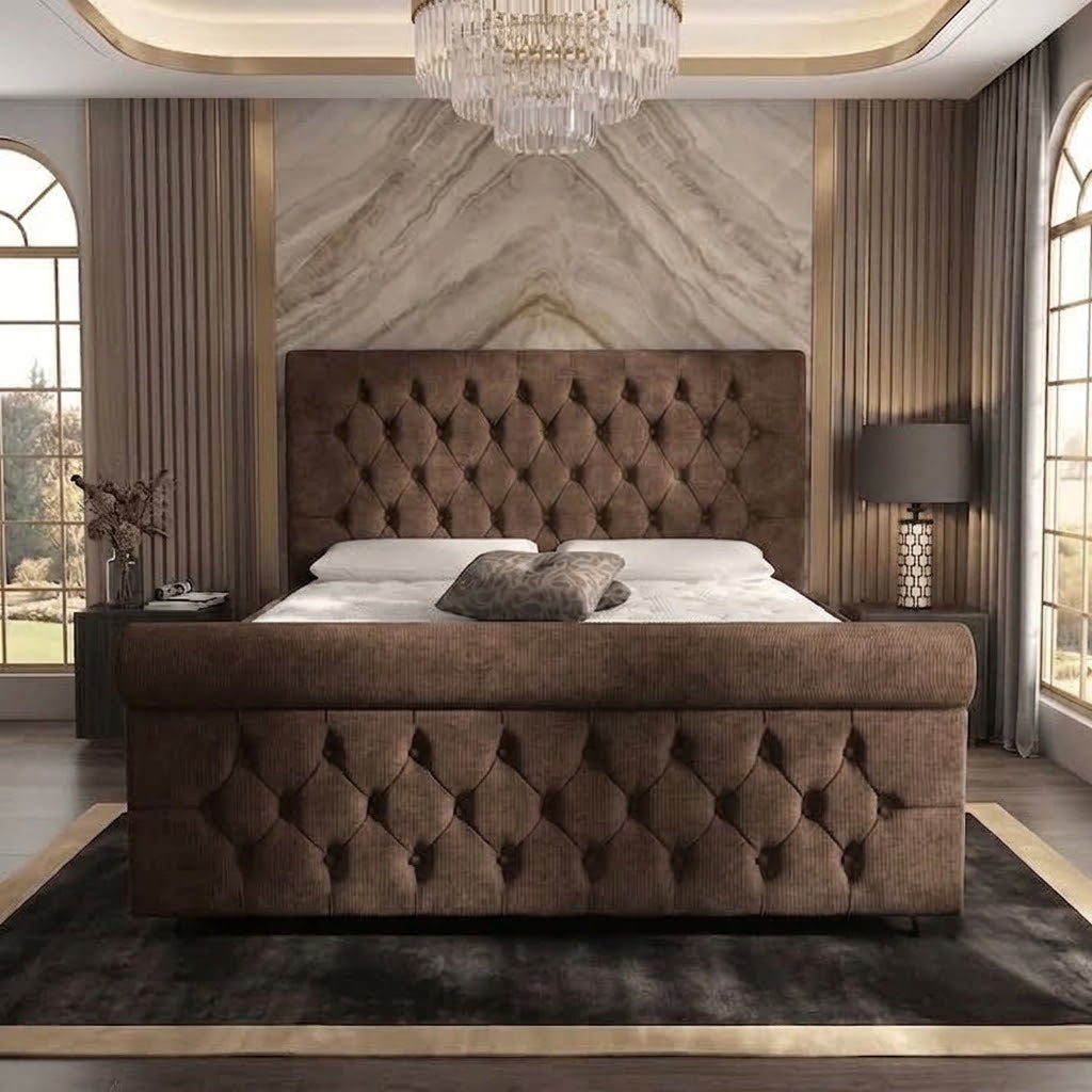 Buckingham Upholstered Ottoman Bed - Mink Naples
