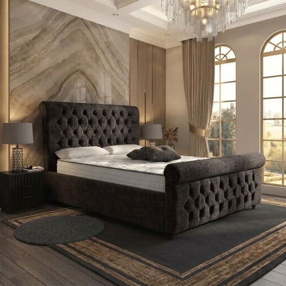 Buckingham Upholstered Ottoman Bed - Slate Grey Naples