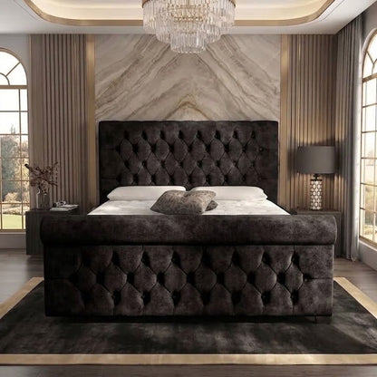 Buckingham Upholstered Ottoman Bed - Slate Grey Naples