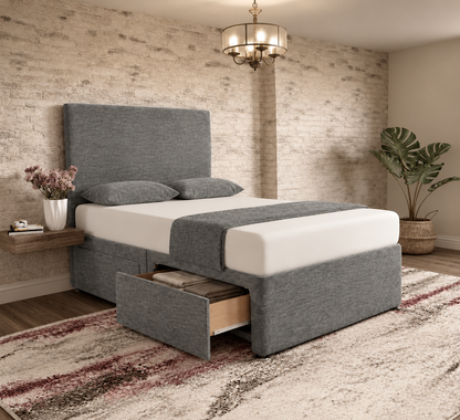 Classic Divan Bed - Charcoal Chenille
