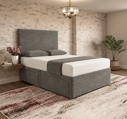 Classic Divan Bed - Charcoal Chenille