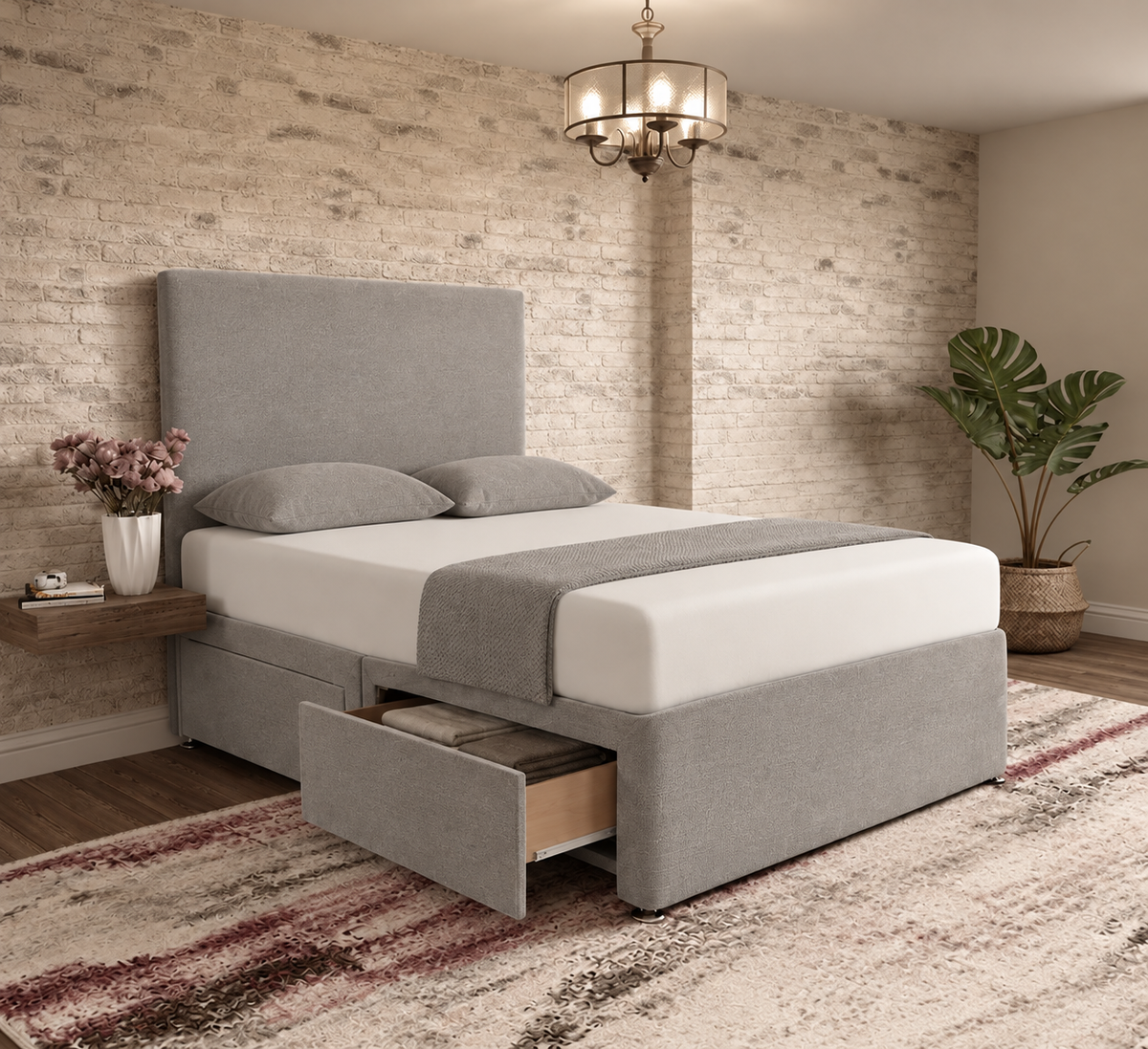 Classic Divan Bed - Clay Wool