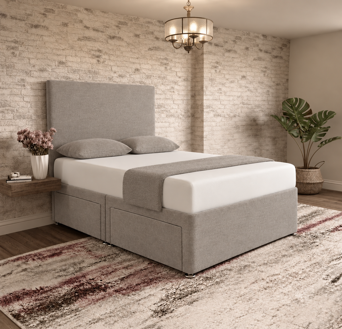 Classic Divan Bed - Clay Wool