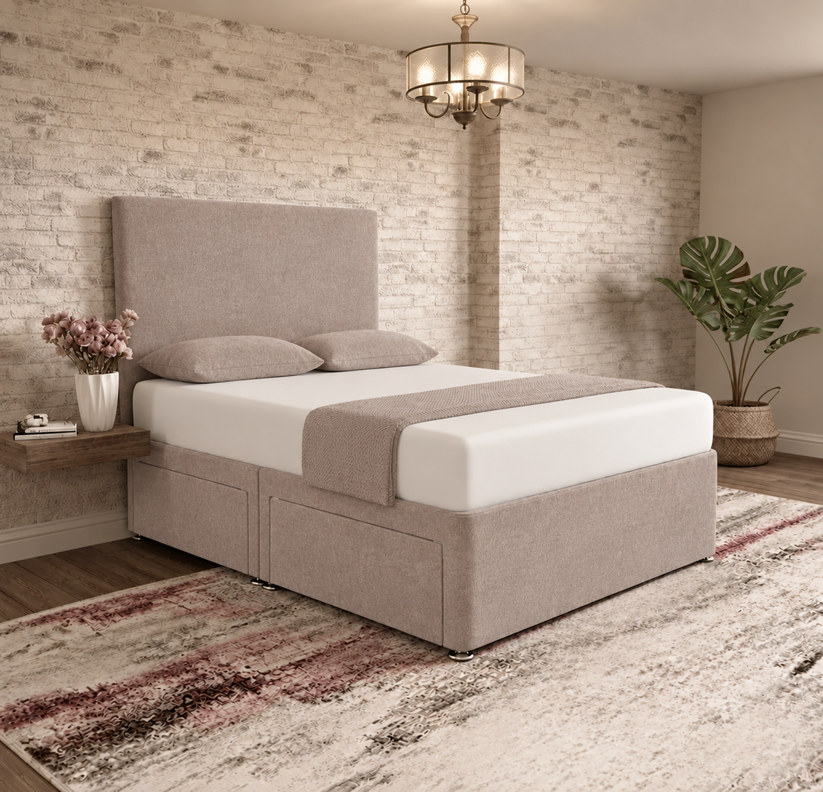 Classic Divan Bed - Latte Wool