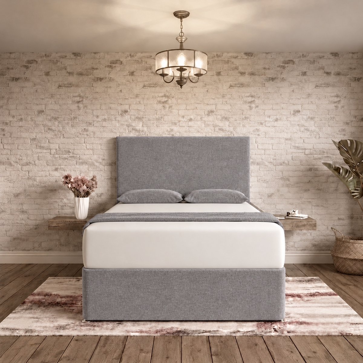Classic Divan Bed - Pewter Wool