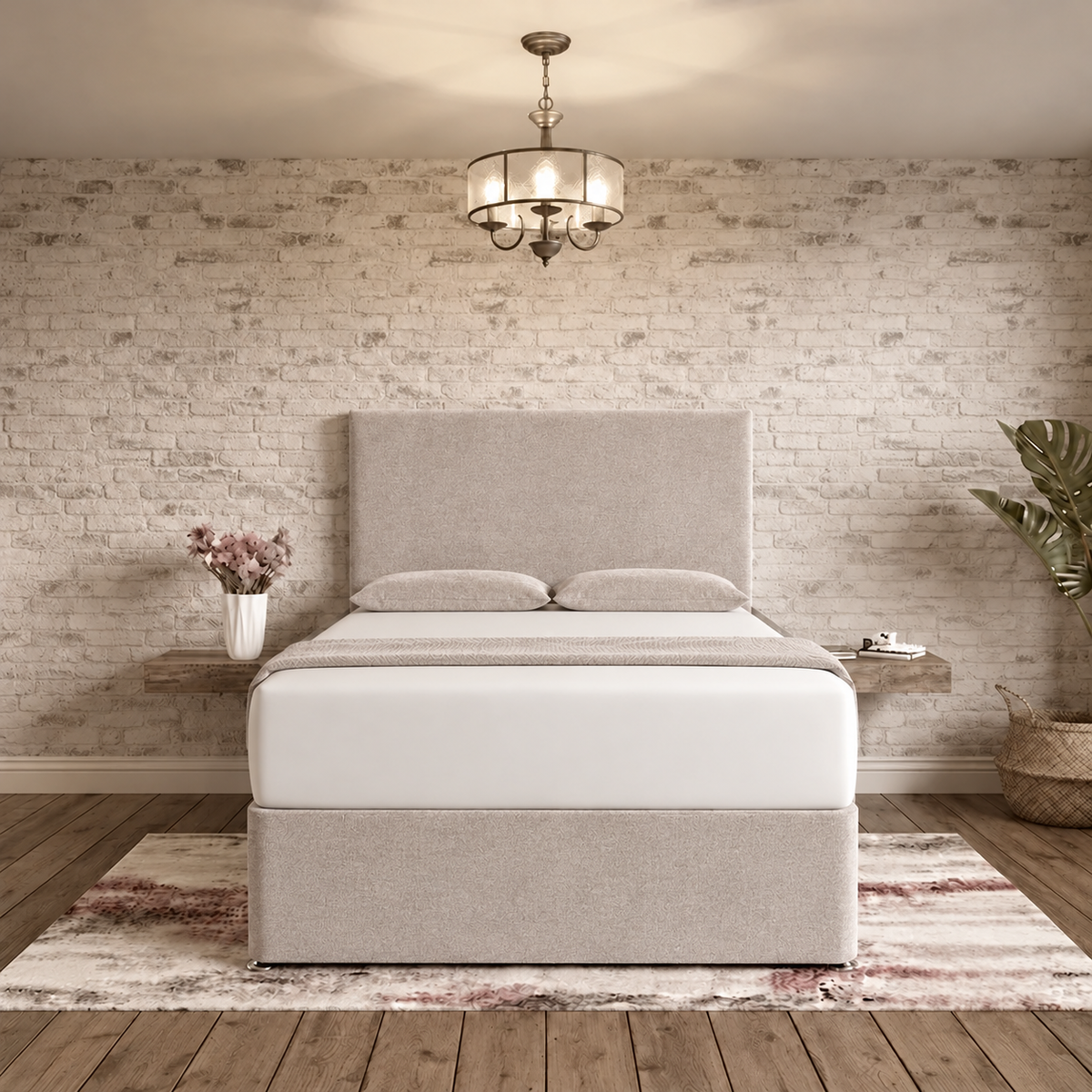 Classic Divan Bed - Putty Linen