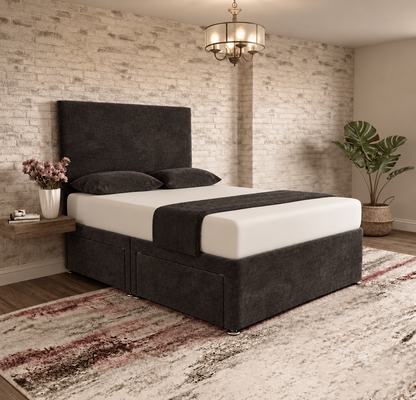 Classic Divan Bed - Slate Grey Naples