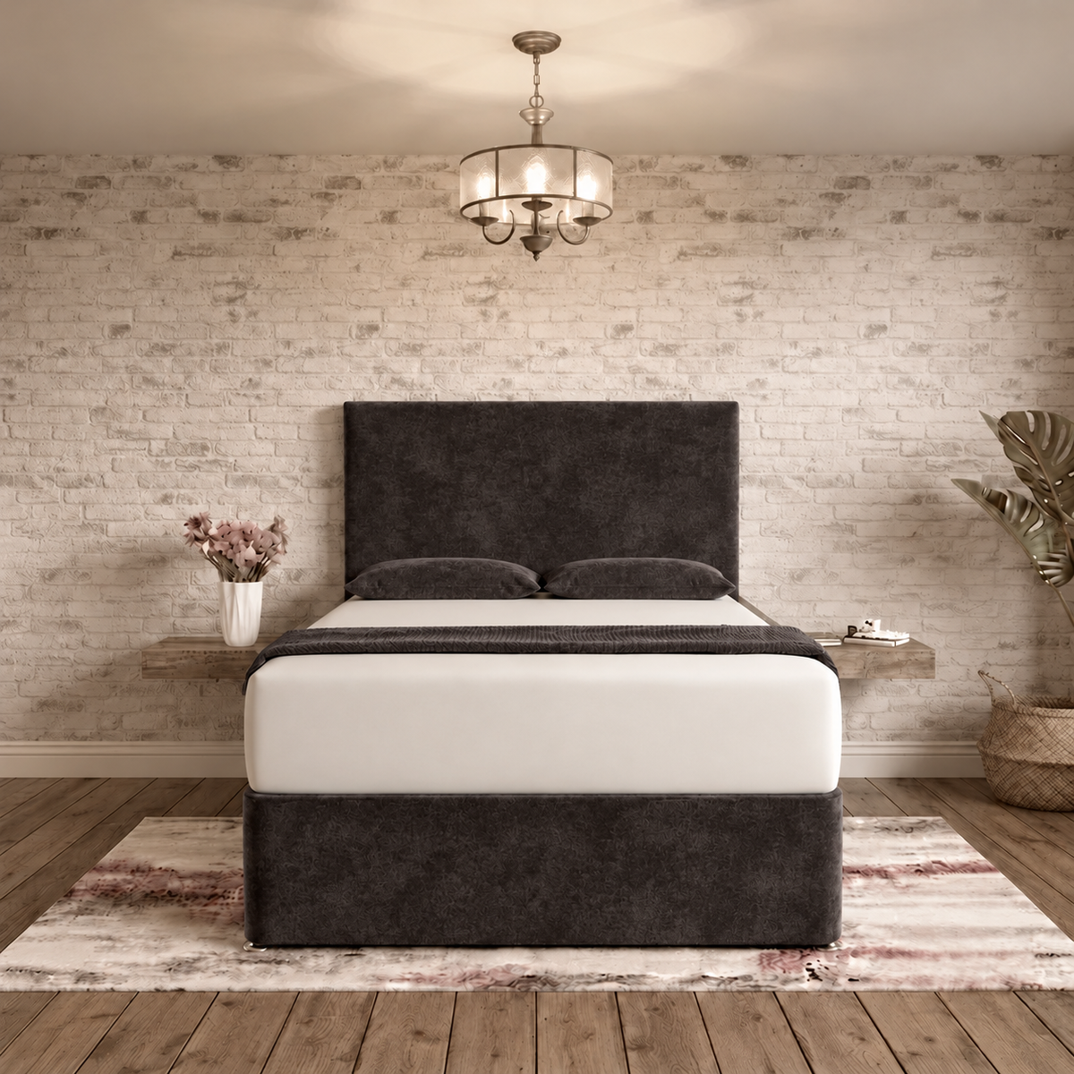 Classic Divan Bed - Slate Grey Naples