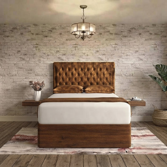 Crown Chesterfield Divan Bed - Brown Chenille