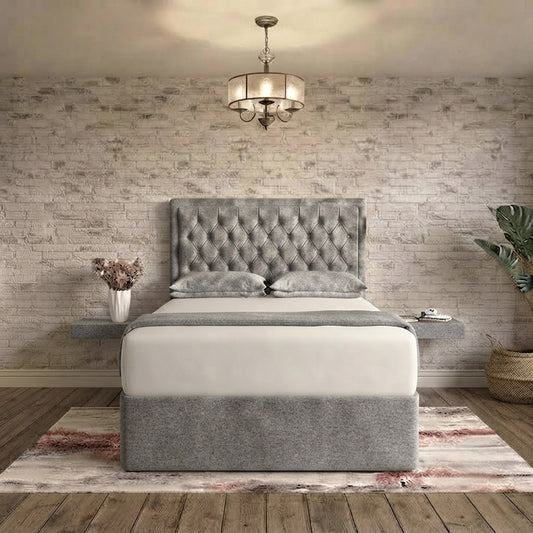 Crown Chesterfield Divan Bed - Charcoal Chenille