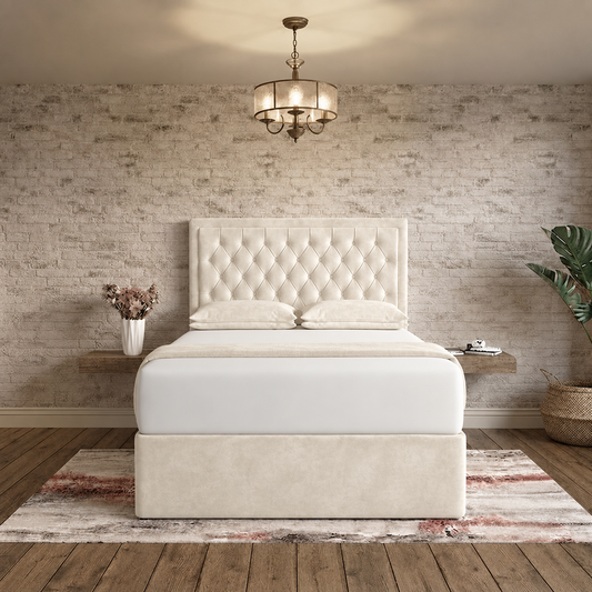 Crown Chesterfield Divan Bed - Cream Naples