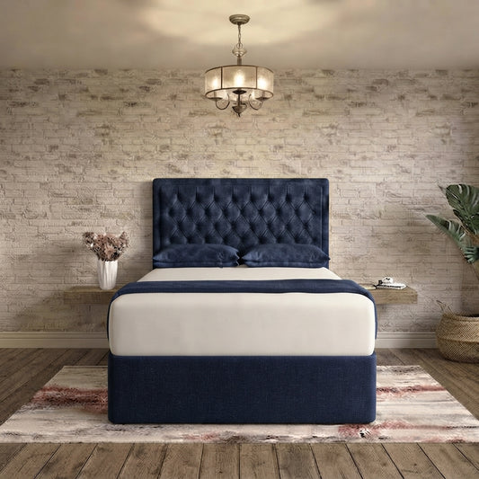 Crown Chesterfield Divan Bed - Midnight Linen