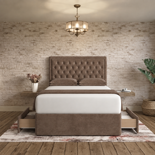 Crown Chesterfield Divan Bed - Mink Naples