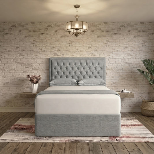 Crown Chesterfield Divan Bed - Sage Linen