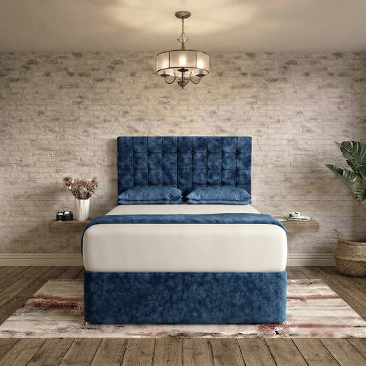 Cube Divan Bed - Blue Naples