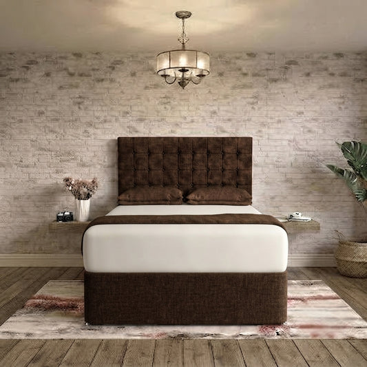 Cube Divan Bed - Brown Naples