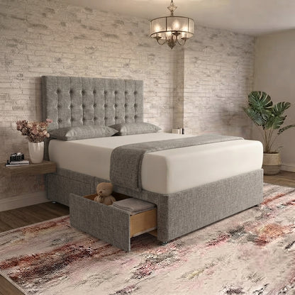 Cube Divan Bed - Clay Wool