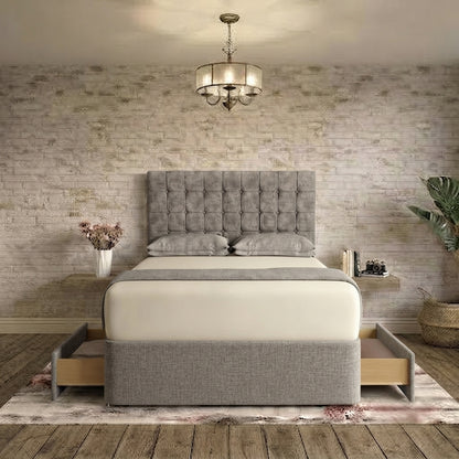 Cube Divan Bed - Clay Wool