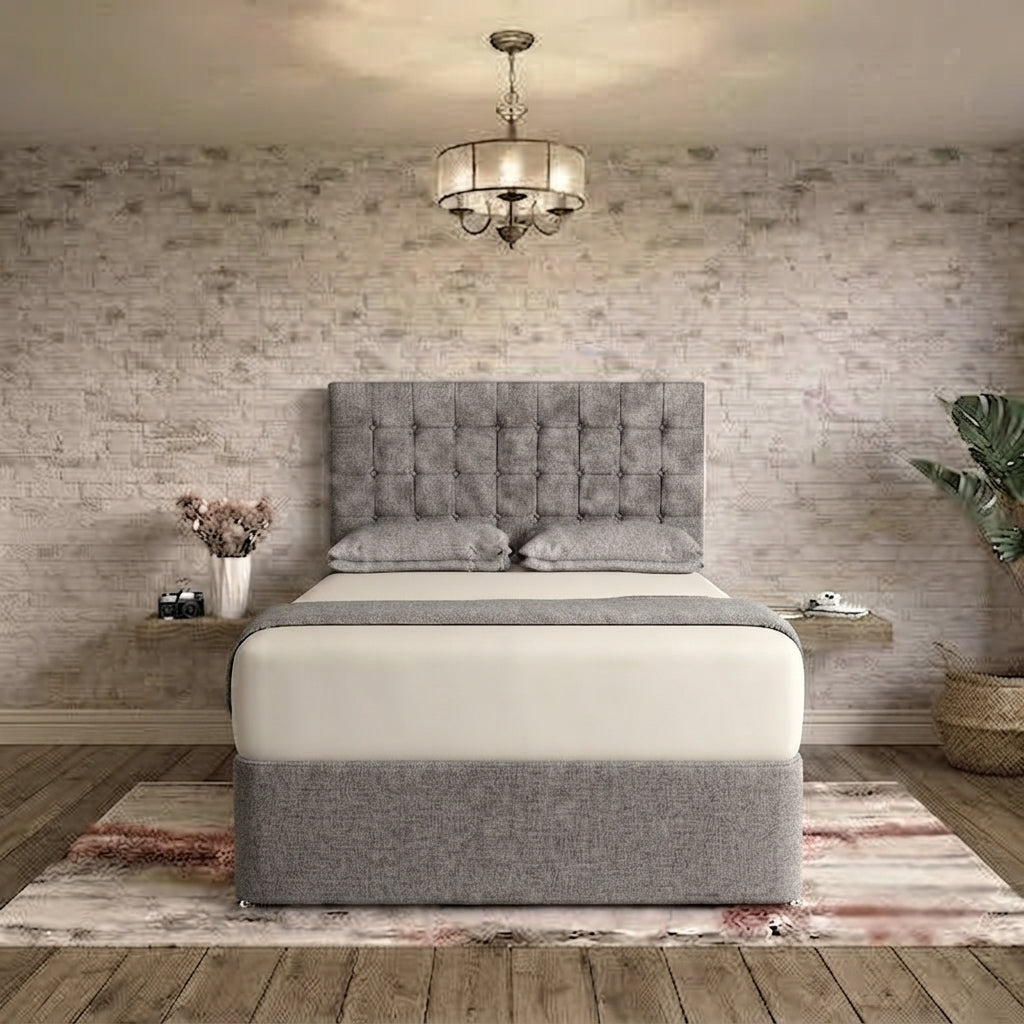 Cube Divan Bed - Clay Wool