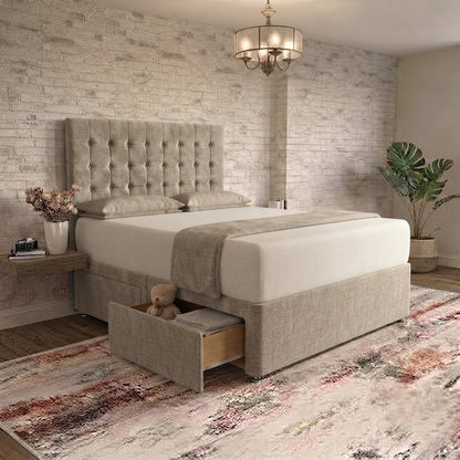 Cube Divan Bed - Latte Wool