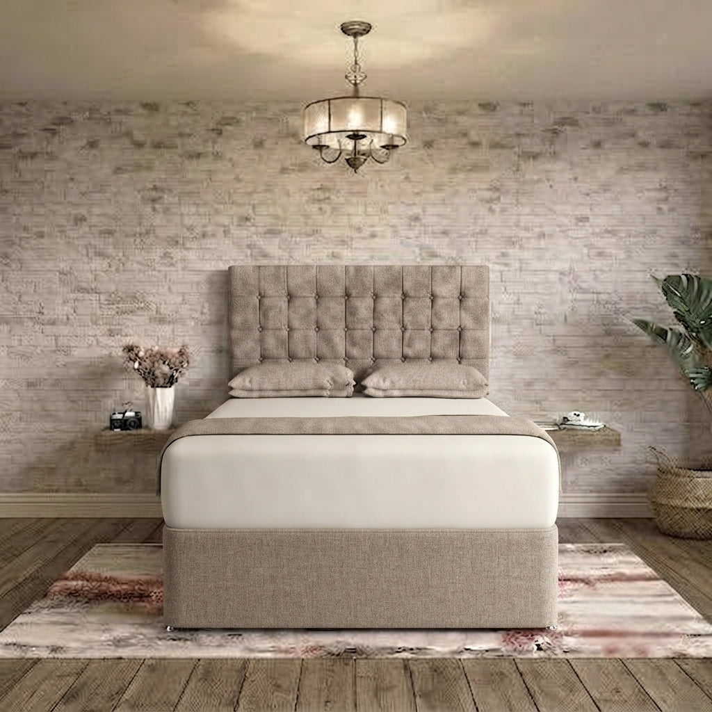 Cube Divan Bed - Latte Wool