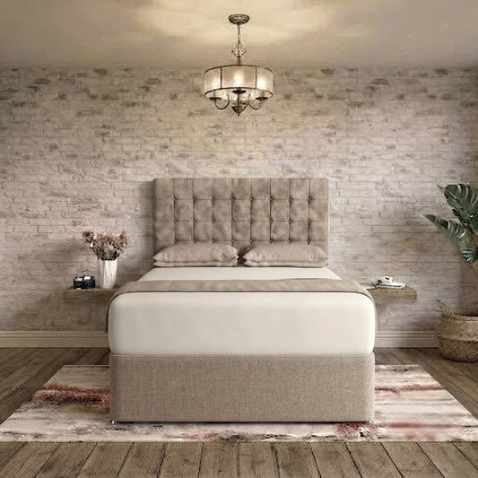 Cube Divan Bed - Latte Wool