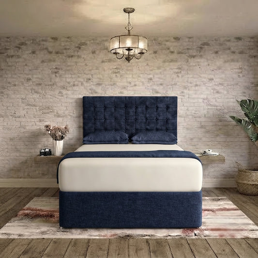 Cube Divan Bed - Midnight Linen