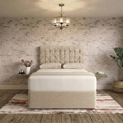 Cube Divan Bed - Putty Linen