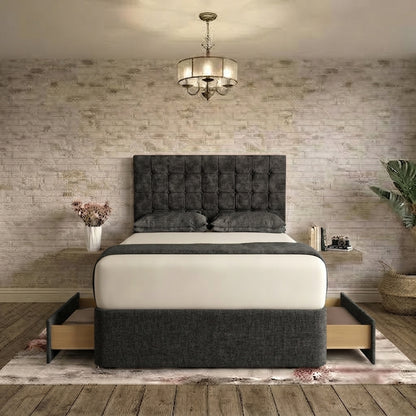 Cube Divan Bed - Silver Naples