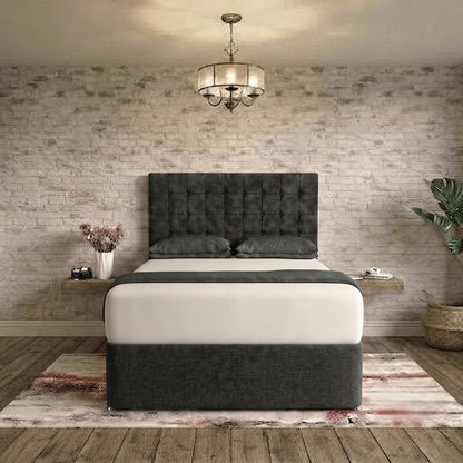Cube Divan Bed - Silver Naples