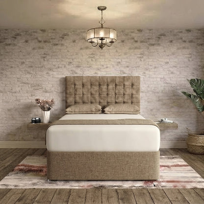 Cube Divan Bed - Wheat Linen