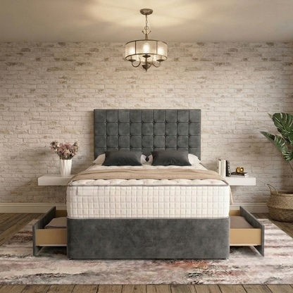 Cube Divan Bed - Clay Wool