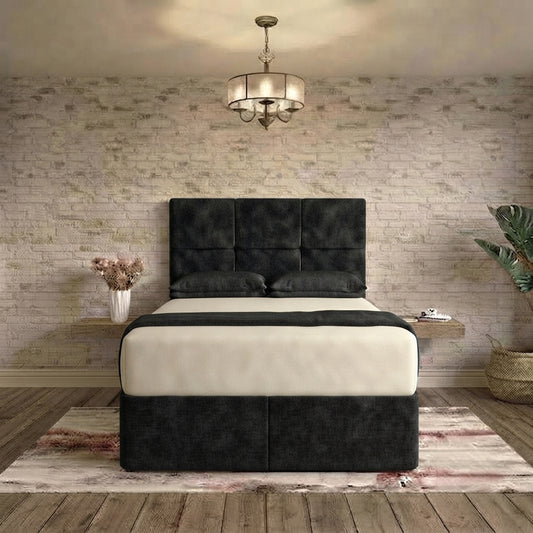 Delta Divan Bed - Black Chenille