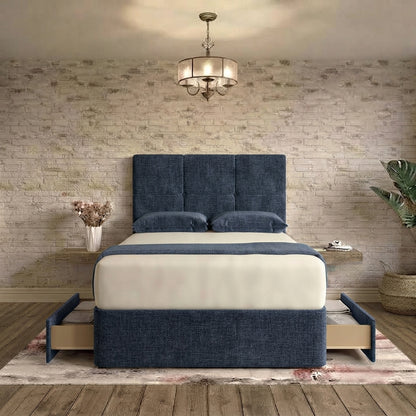 Delta Divan Bed - Blue Chenille