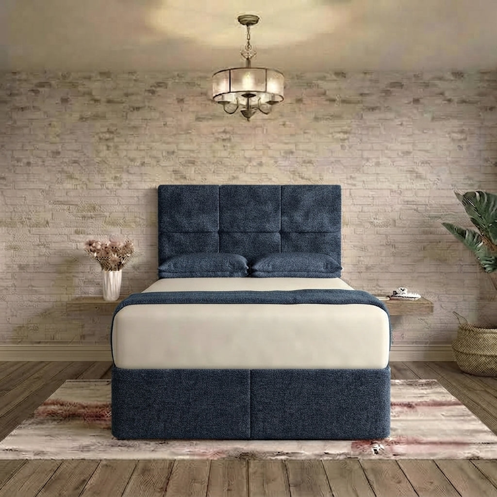 Delta Divan Bed - Blue Chenille