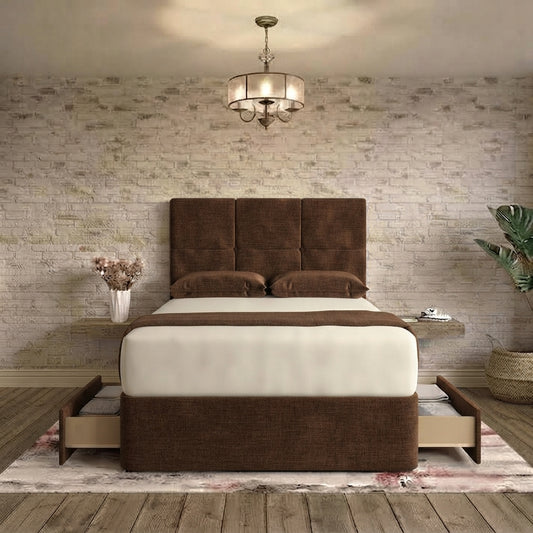 Delta Divan Bed - Brown Chenille