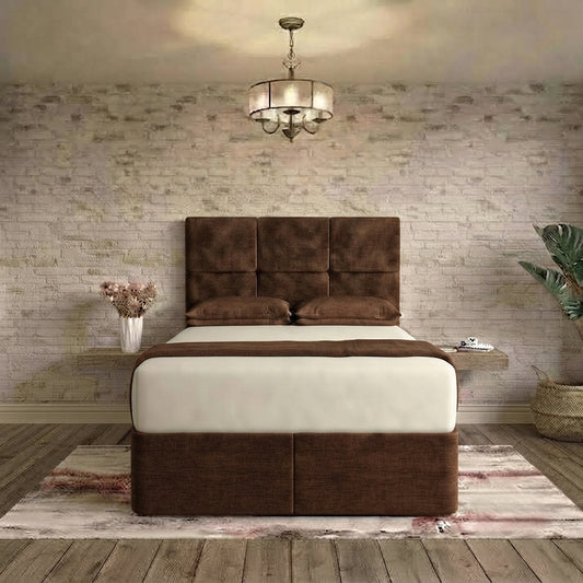 Delta Divan Bed - Brown Chenille