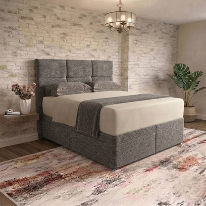 Delta Divan Bed - Charcoal Chenille
