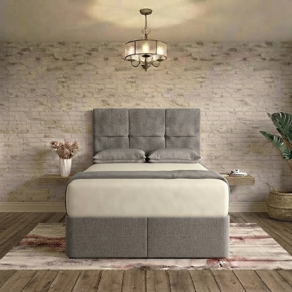 Delta Divan Bed - Charcoal Chenille