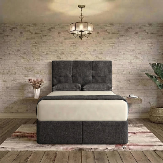 Delta Divan Bed - Charcoal Linen