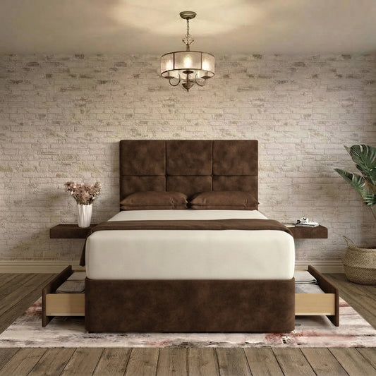 Delta Divan Bed - Chocolate Plush Velvet