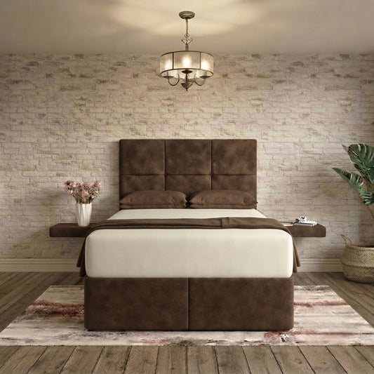 Delta Divan Bed - Chocolate Plush Velvet